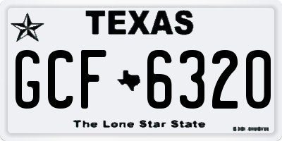 TX license plate GCF6320