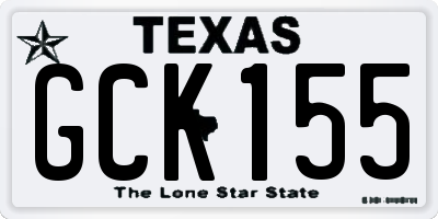 TX license plate GCK155