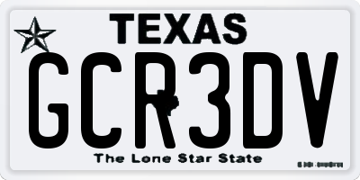 TX license plate GCR3DV