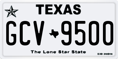 TX license plate GCV9500