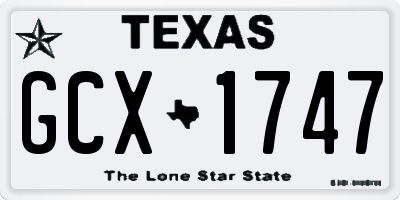 TX license plate GCX1747