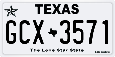 TX license plate GCX3571