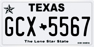 TX license plate GCX5567