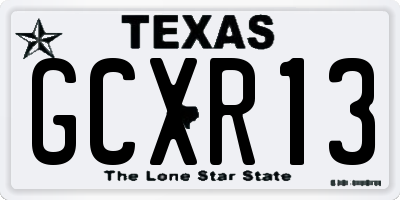 TX license plate GCXR13