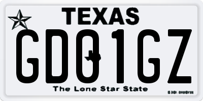 TX license plate GD01GZ