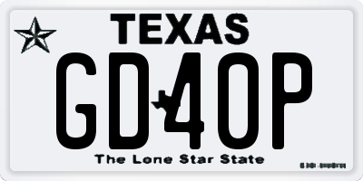 TX license plate GD40P