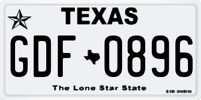 TX license plate GDF0896