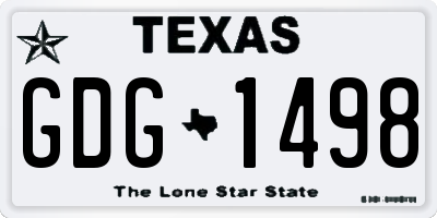 TX license plate GDG1498