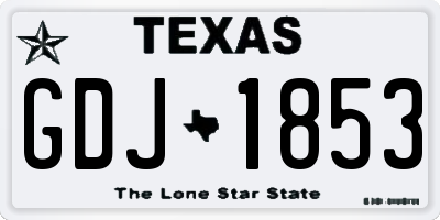 TX license plate GDJ1853