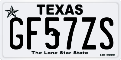 TX license plate GF57ZS