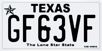 TX license plate GF63VF