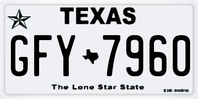 TX license plate GFY7960