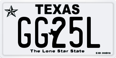 TX license plate GG25L