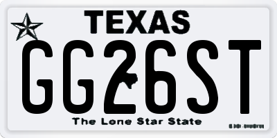 TX license plate GG26ST