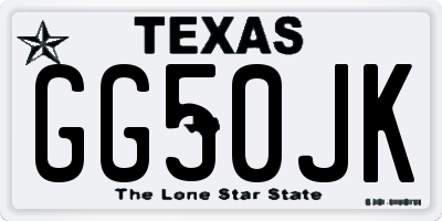 TX license plate GG50JK