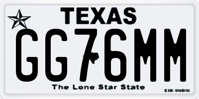 TX license plate GG76MM