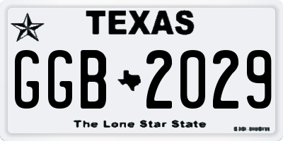 TX license plate GGB2029