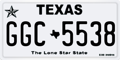 TX license plate GGC5538