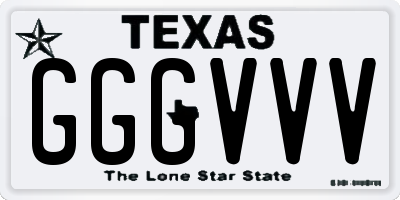 TX license plate GGGVVV