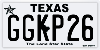 TX license plate GGKP26