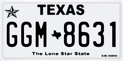 TX license plate GGM8631