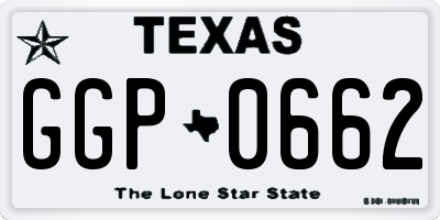 TX license plate GGP0662