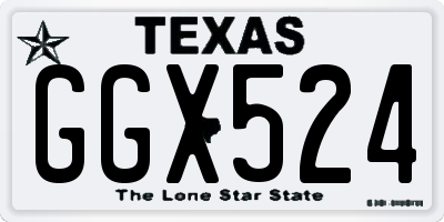 TX license plate GGX524