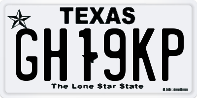 TX license plate GH19KP