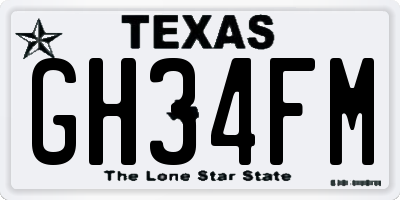 TX license plate GH34FM
