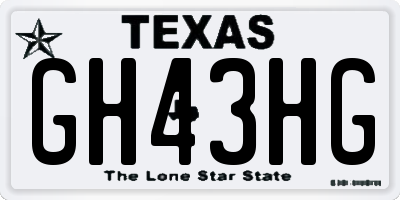 TX license plate GH43HG