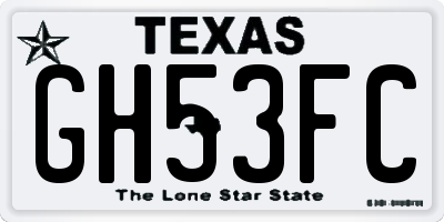 TX license plate GH53FC