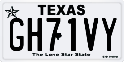 TX license plate GH71VY