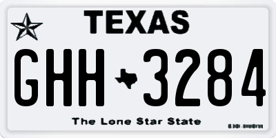 TX license plate GHH3284