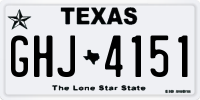 TX license plate GHJ4151