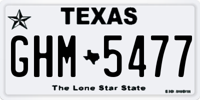 TX license plate GHM5477