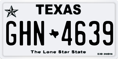 TX license plate GHN4639