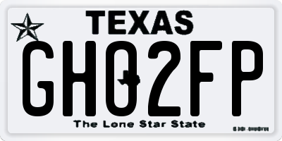 TX license plate GHO2FP