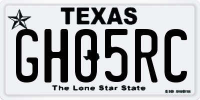 TX license plate GHO5RC