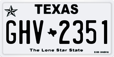 TX license plate GHV2351