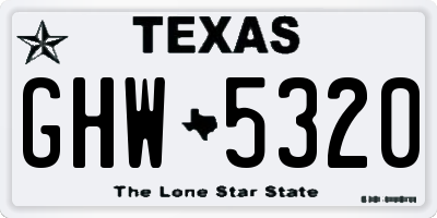 TX license plate GHW5320