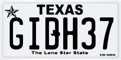 TX license plate GIDH37