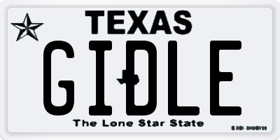 TX license plate GIDLE