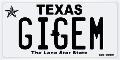 TX license plate GIGEM