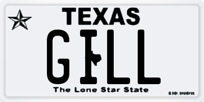 TX license plate GILL