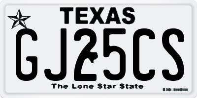 TX license plate GJ25CS