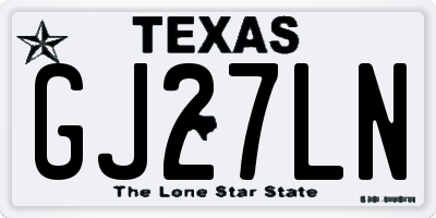 TX license plate GJ27LN