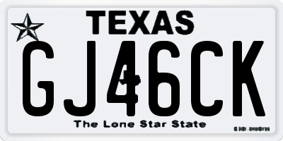 TX license plate GJ46CK