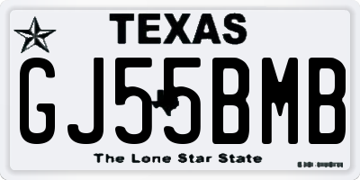 TX license plate GJ55BMB