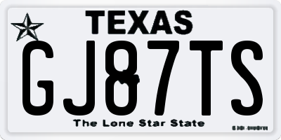 TX license plate GJ87TS