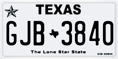 TX license plate GJB3840